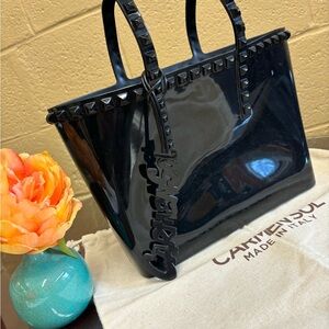 Carmen Sol Grazia Mini Tote Made In Italy Black